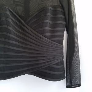 JS Collections Evening Wear Mesh Top Black Size 10
